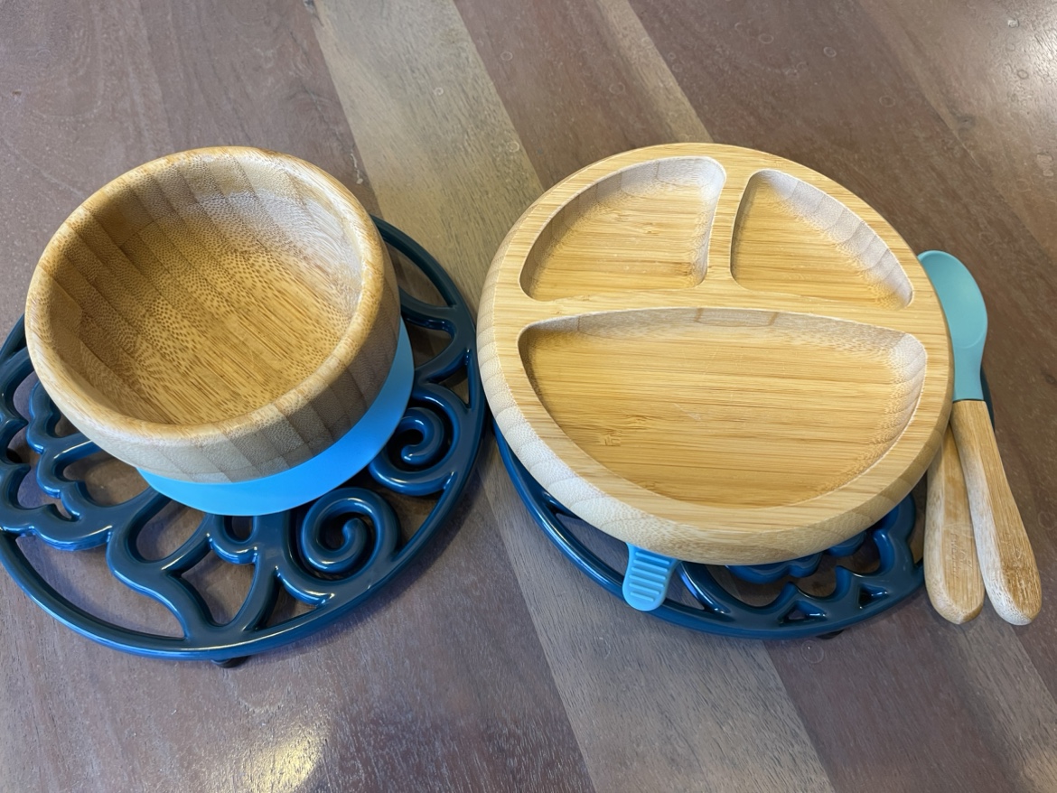 Avanchy bamboo bowl ,plate and spoon - photo 2