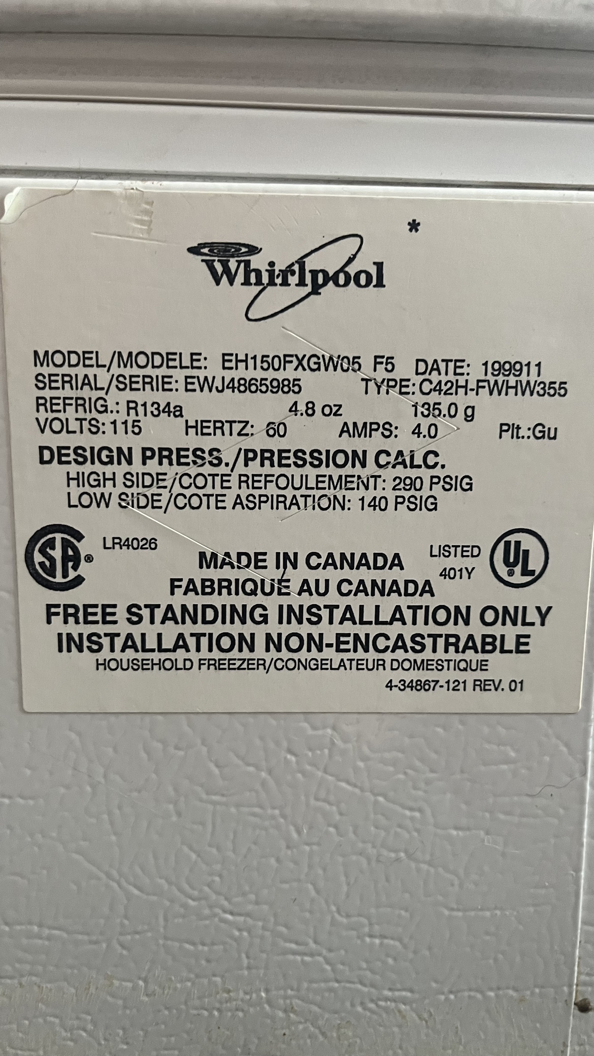 Whirlpool Deep Freeze - photo 4