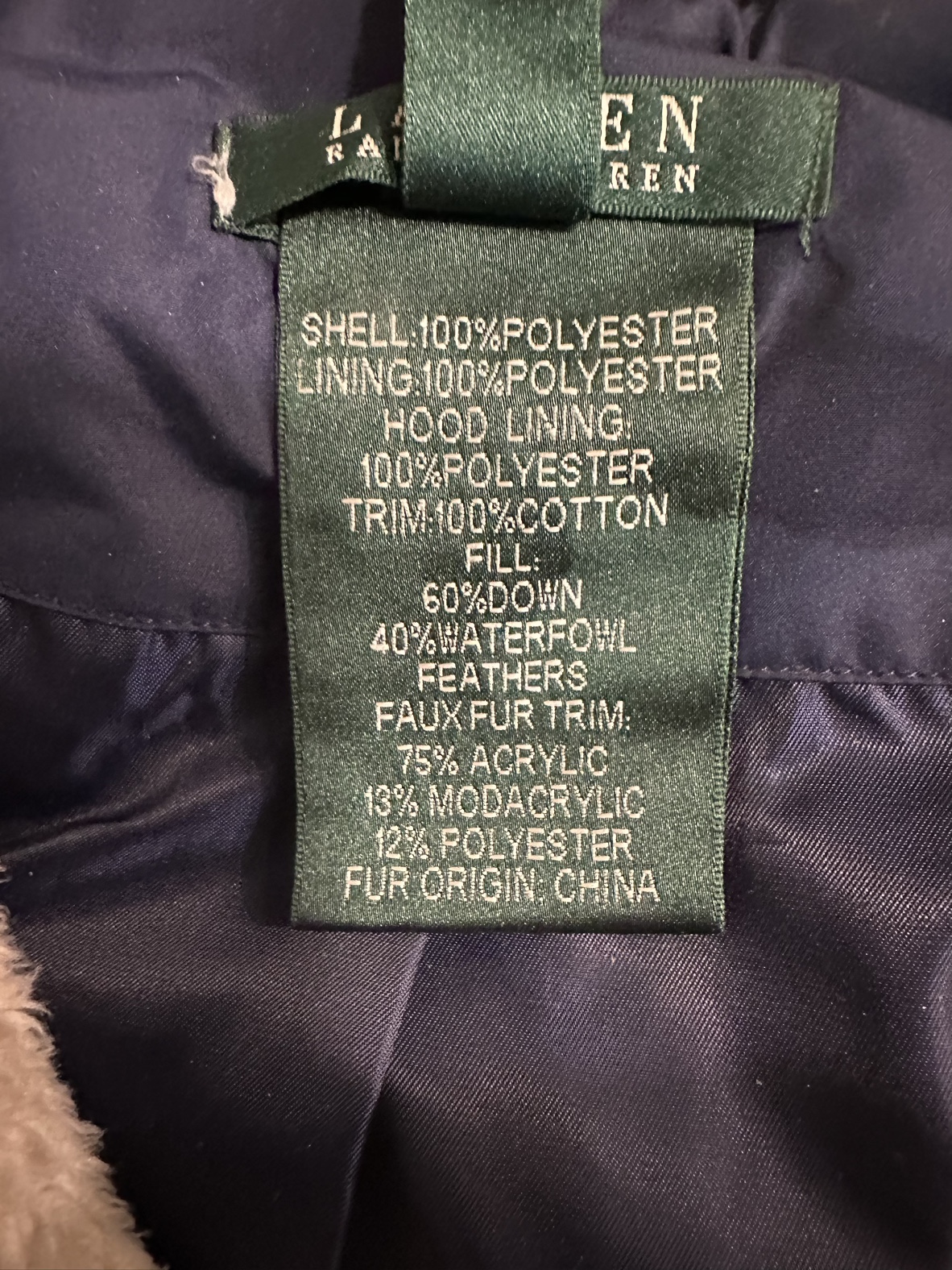 Ralph Lauren Navy Down Jacket - photo 5