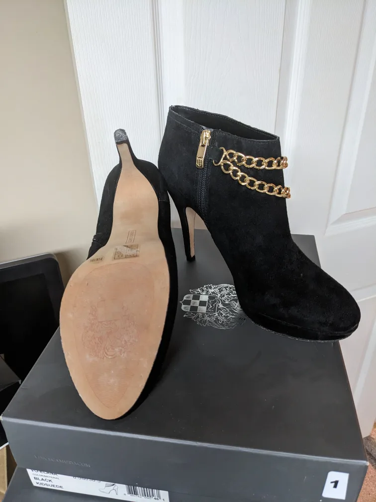 Vince Camuto Black Suede Booties image indicator(2)