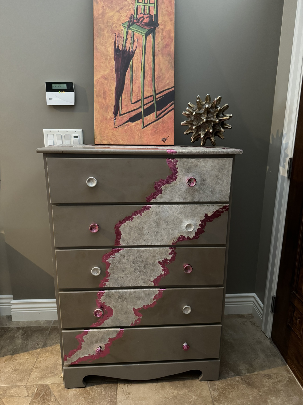 Creatively finished Chest of Drawers