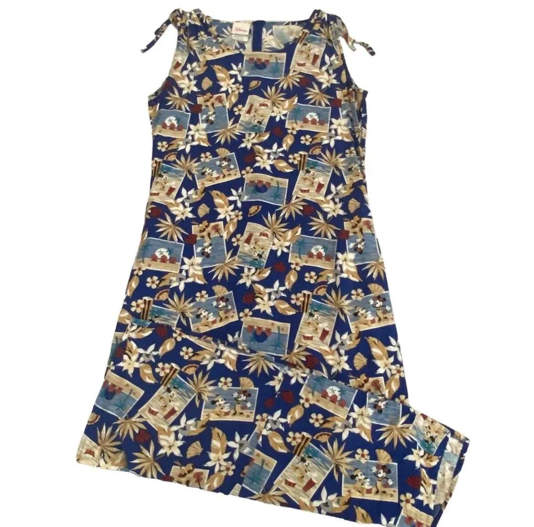 Disney Hawaiian Mickey Minnie maxi dress thumbnail
