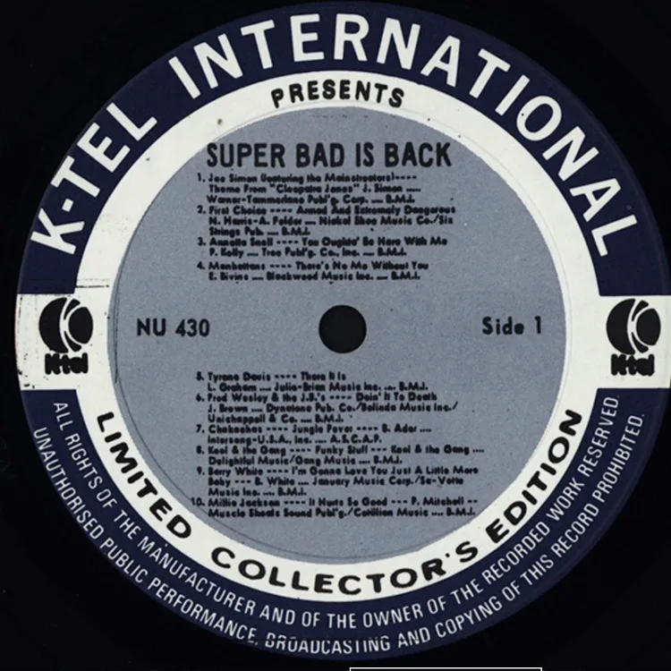 Super Bad is Back - K-Tel compilation vinyl LP image indicator(3)