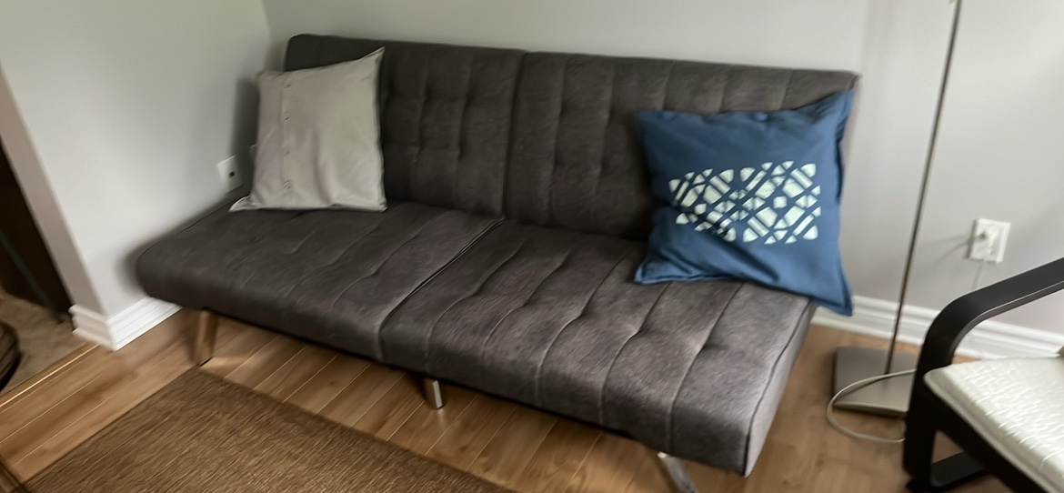 Grey Futon Couch - photo 2