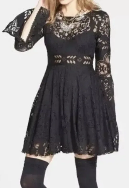 Free People Black Lace Dress thumbnail