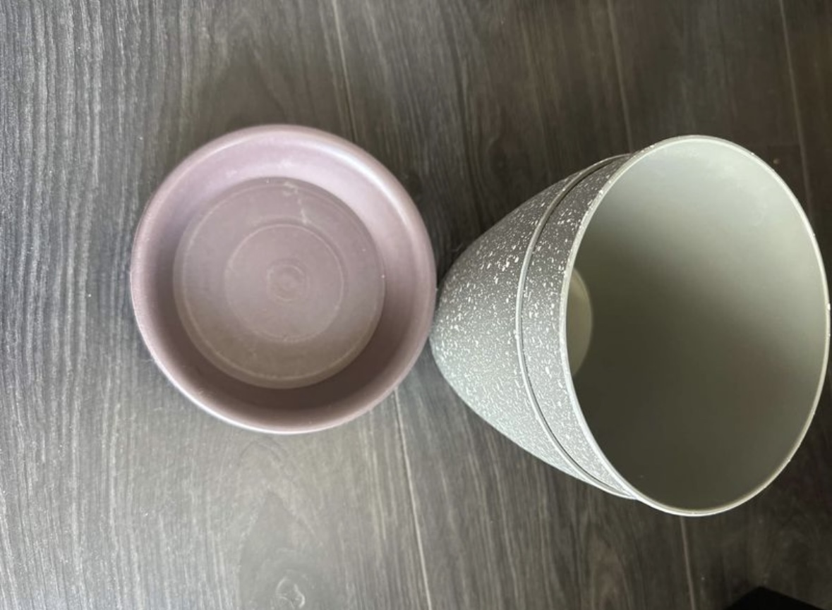 Grey and maroon Planter Set
