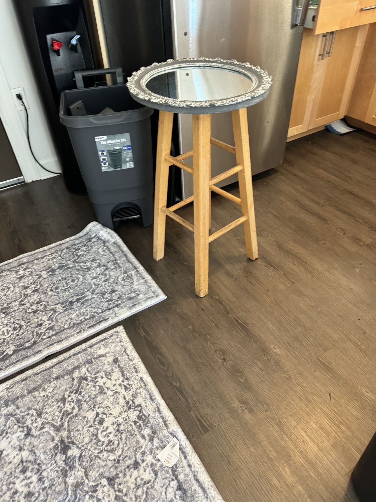 Small Round Stool with Mirror Top - photo 2