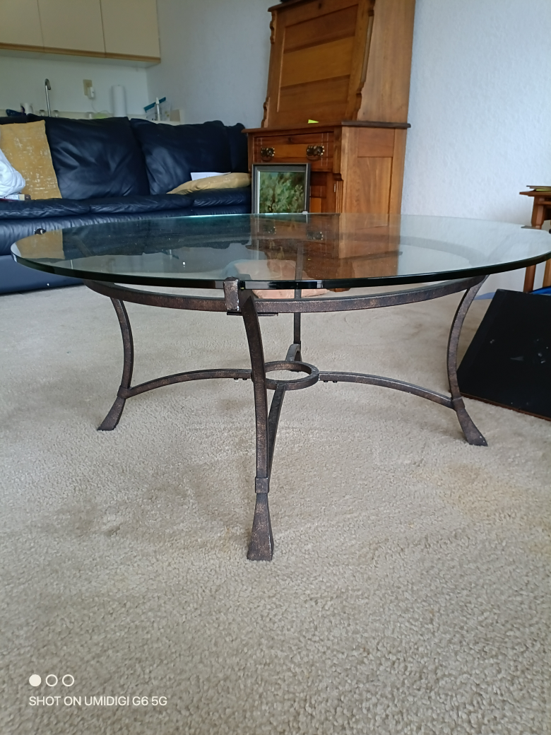 Wrought Iron and Glass Coffee Table - photo 2