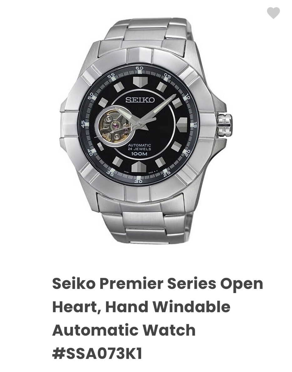 Seiko Premier Series Open Heart Watch