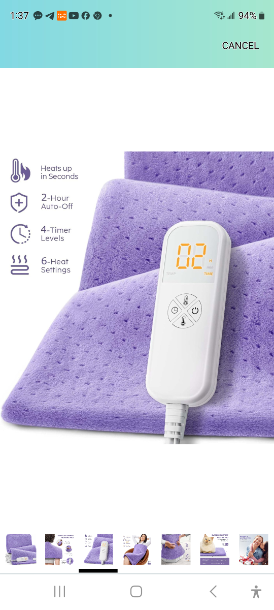 Brand new heating pad for back ,pain relief 33" x 17". - photo 3