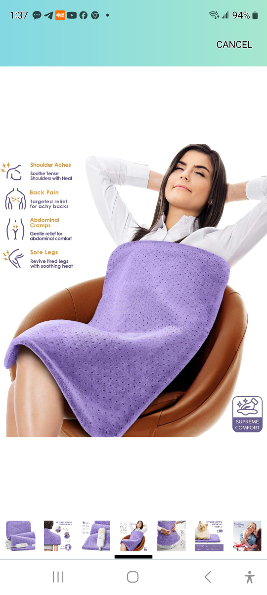 Brand new heating pad for back ,pain relief 33" x 17". - photo 4