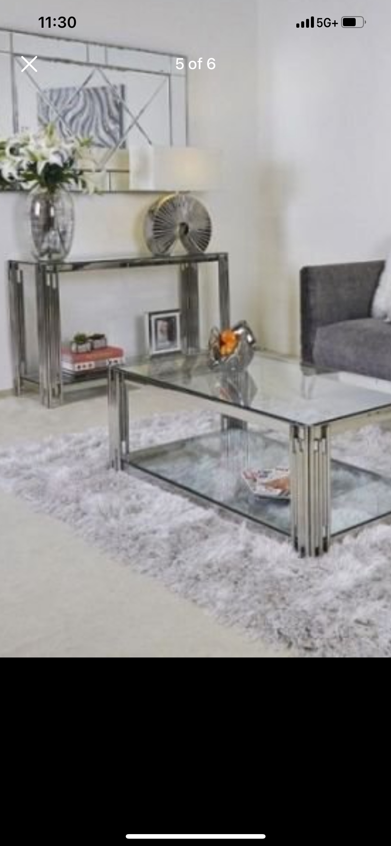Glass and Chrome Coffee Table