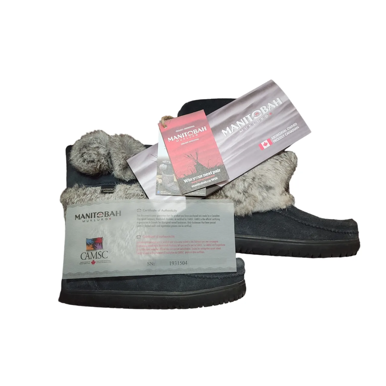 MANITOBAH MUKLUKS Short Snowy Owl Waterproof Suede & Fur Boots image indicator(9)