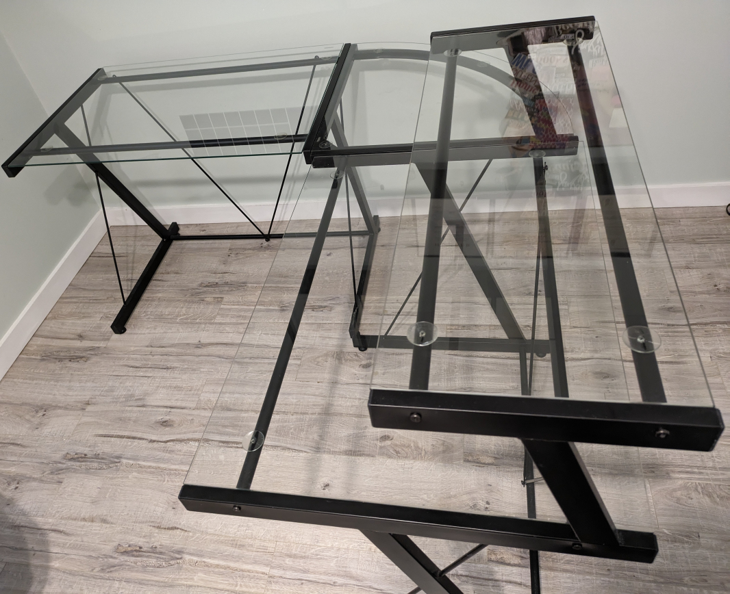 Glass Corner Desk