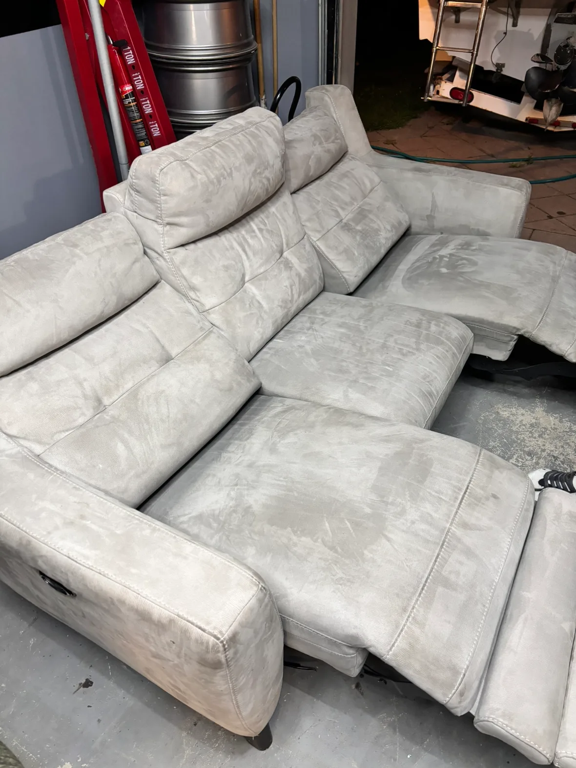 Electric recliner USB gray comfortable couch image indicator(6)