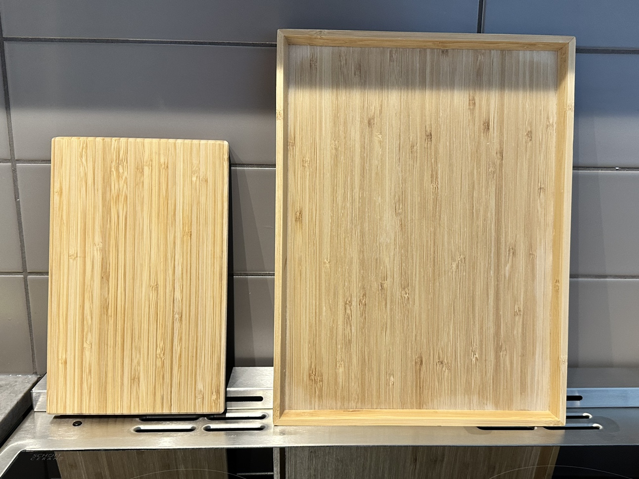 Bamboo Cutting Board and Serving Tray Set