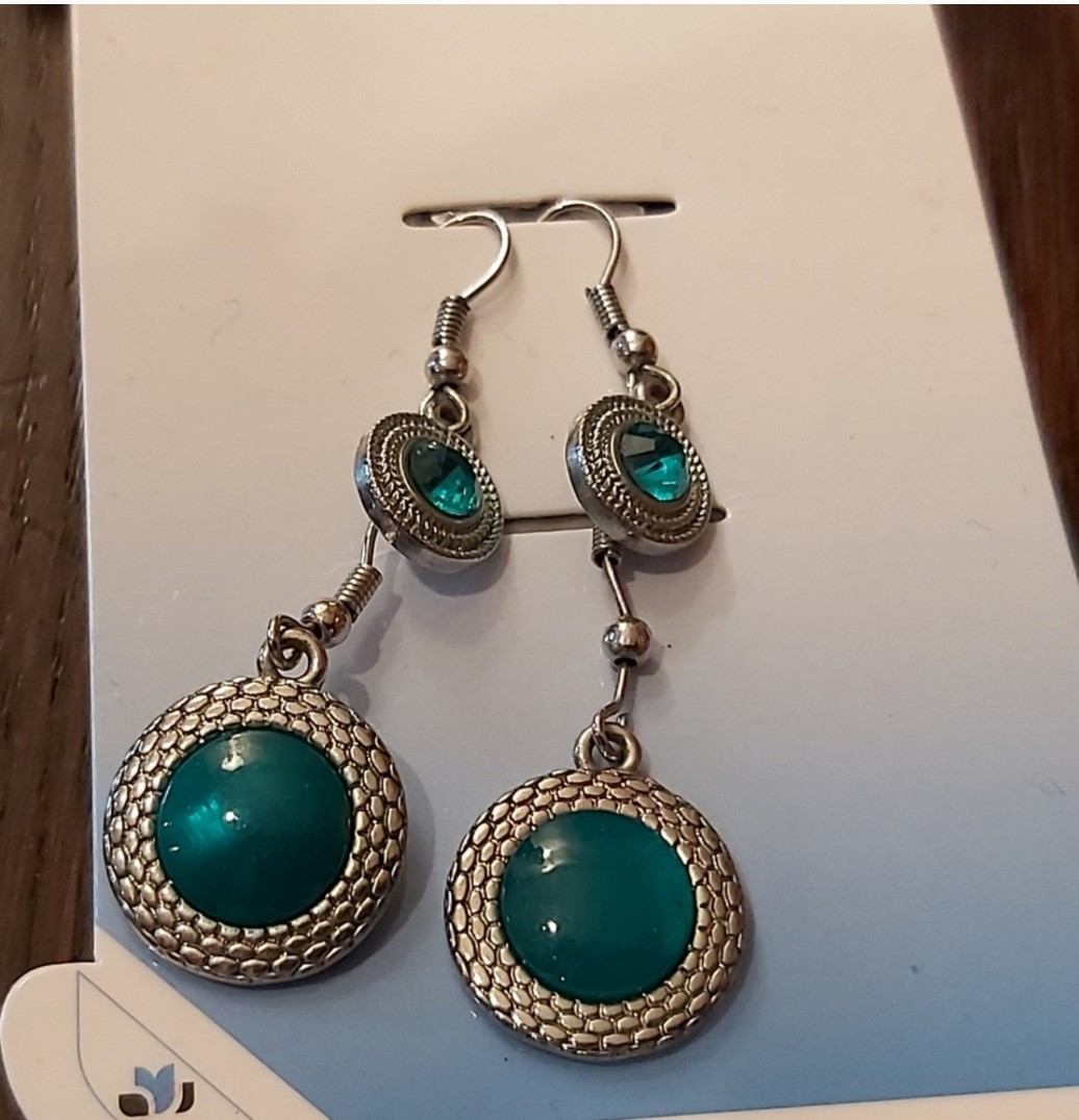 Teal Green Earrings set of two styles - photo 3