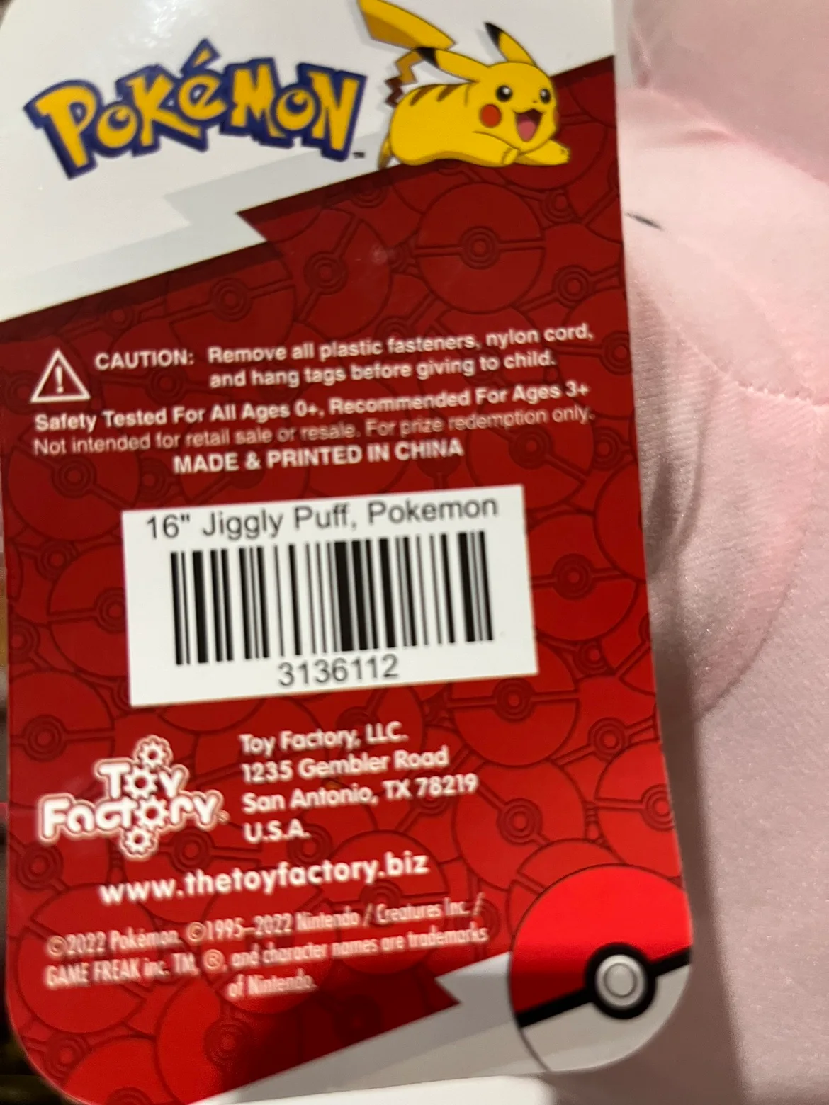 Pokémon 16” Jiggley Puff Plush Toy image indicator(5)