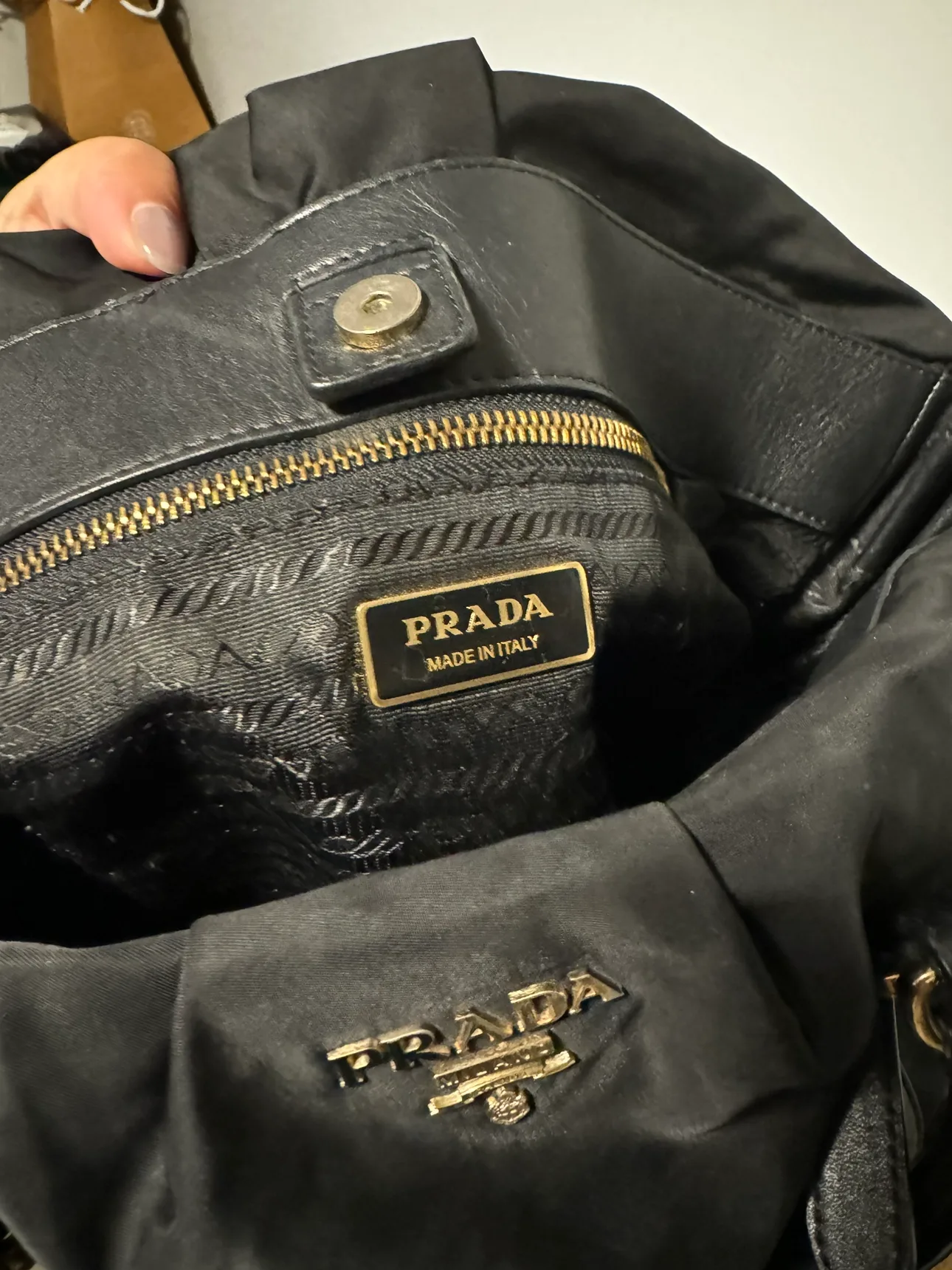 Authentic Prada Black Tessuto Satchel image indicator(4)