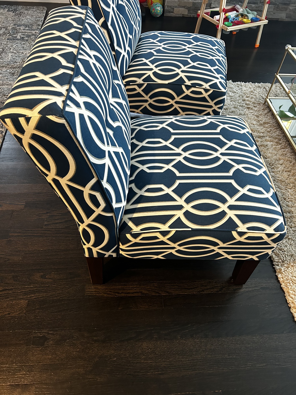 Blue and White Accent Chairs - photo 3