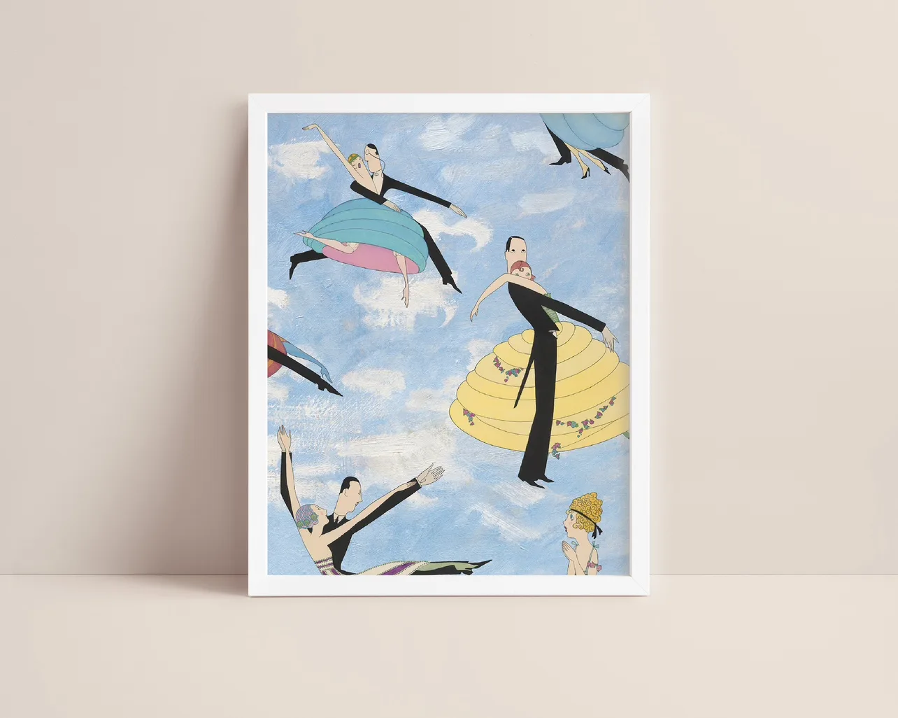 Collage Vintage Art Print in Large White Frame image indicator(2)