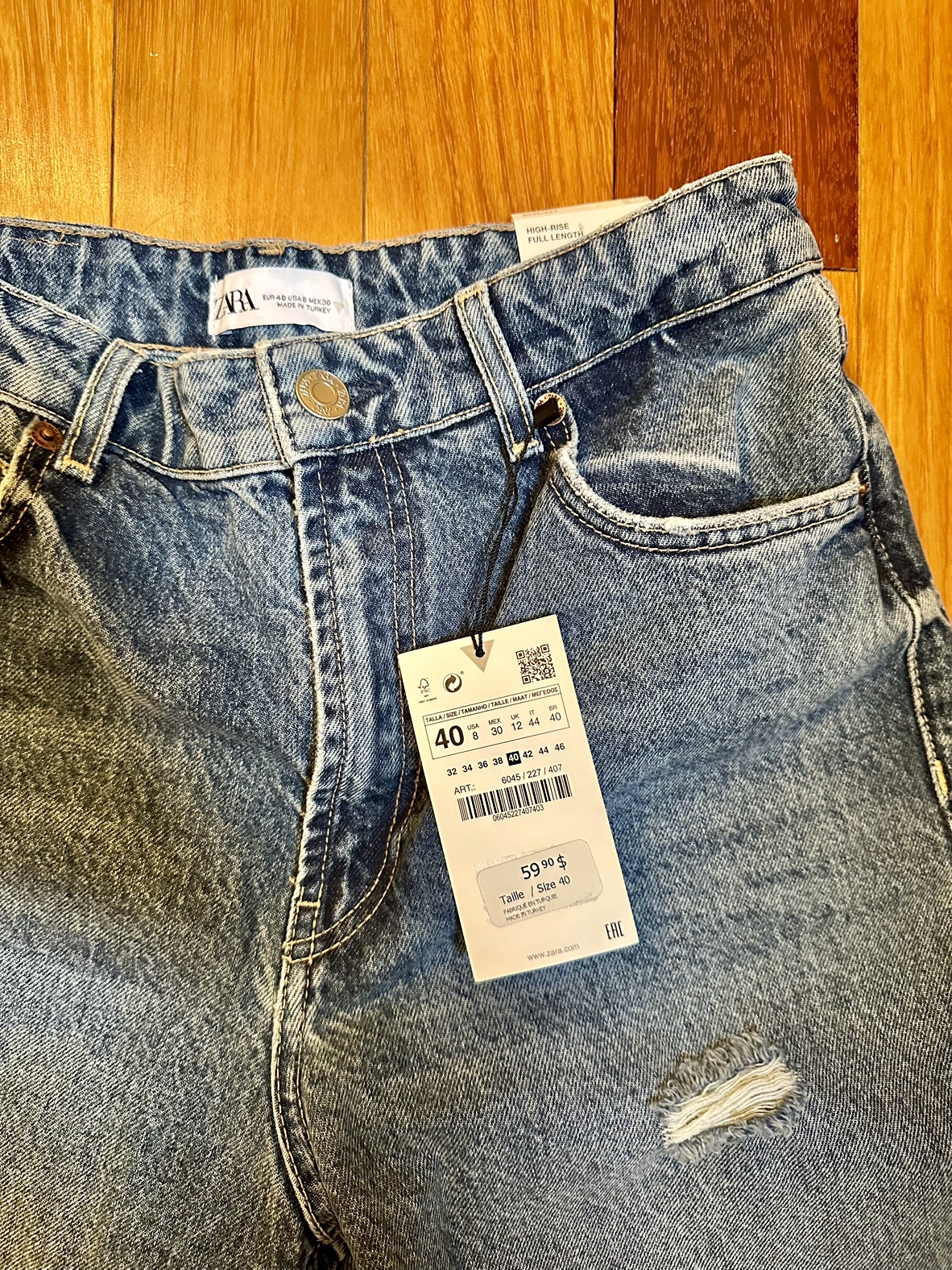 Zara wife leg jeans size 40 brand new with tags - photo 5