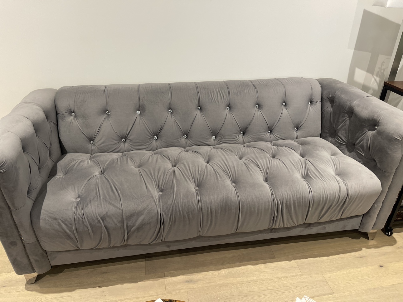 3+2 Sofa Silver/Grey Tufted - photo 2