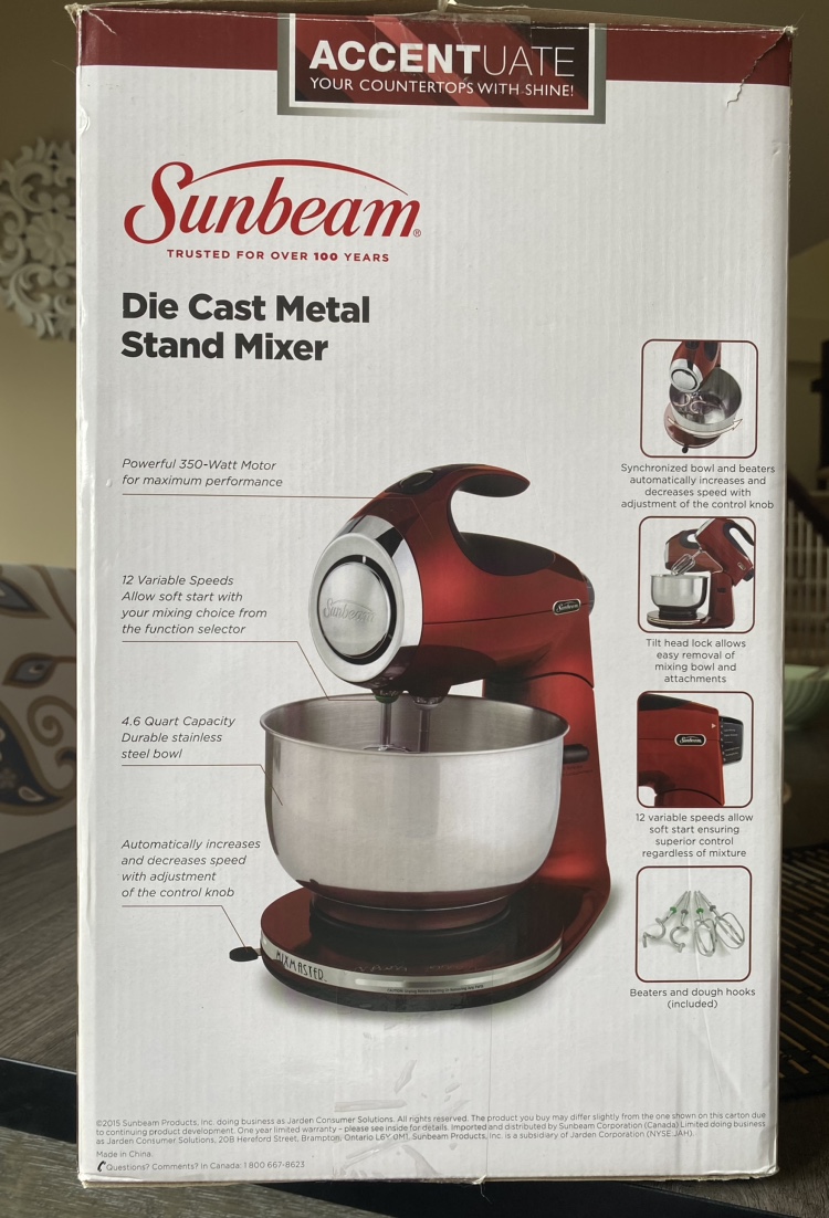 Stand Mixer Sunbeam Die Cast Metal