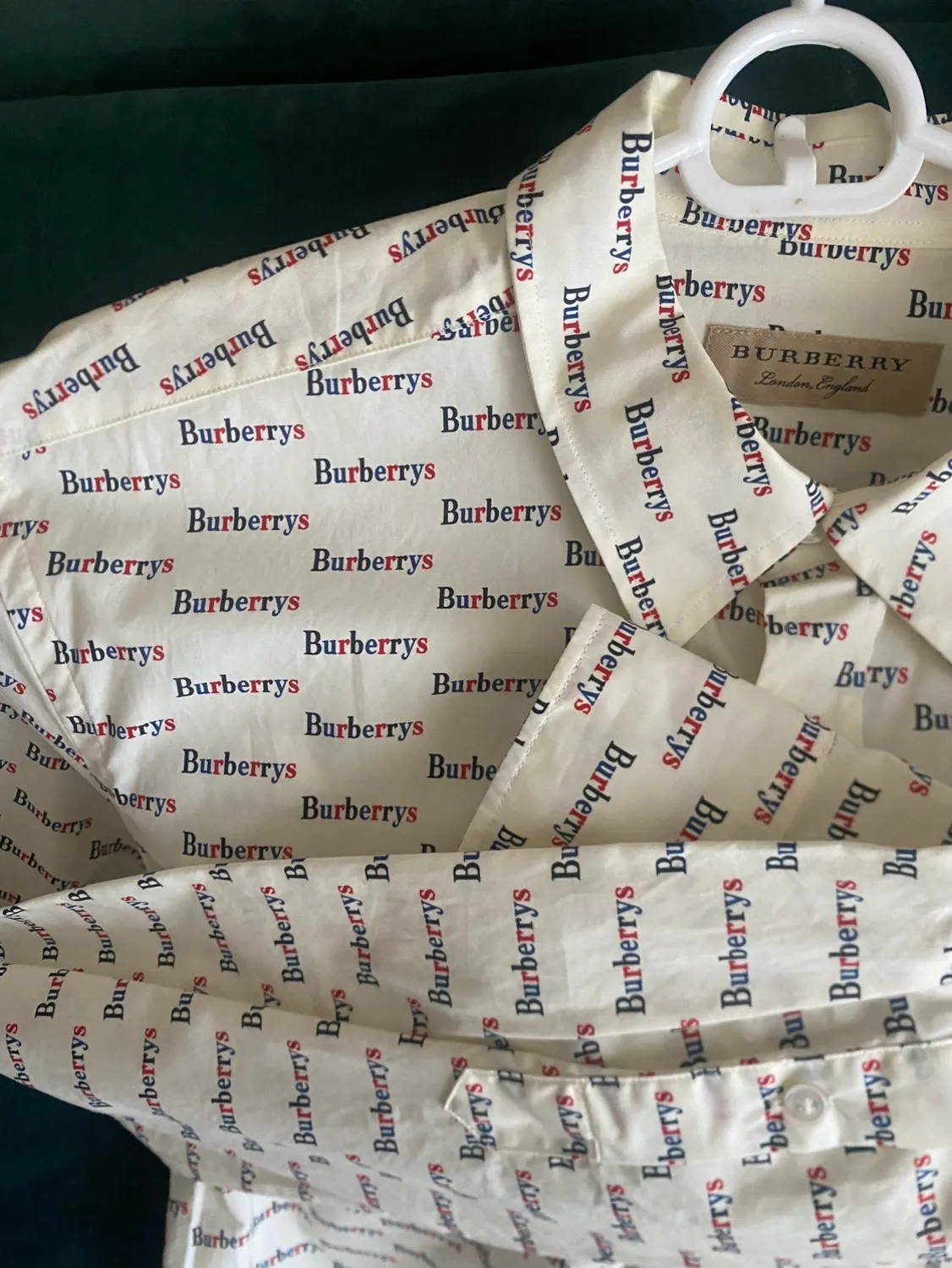 Burberry Men white shirt with logo prints size M image indicator(3)