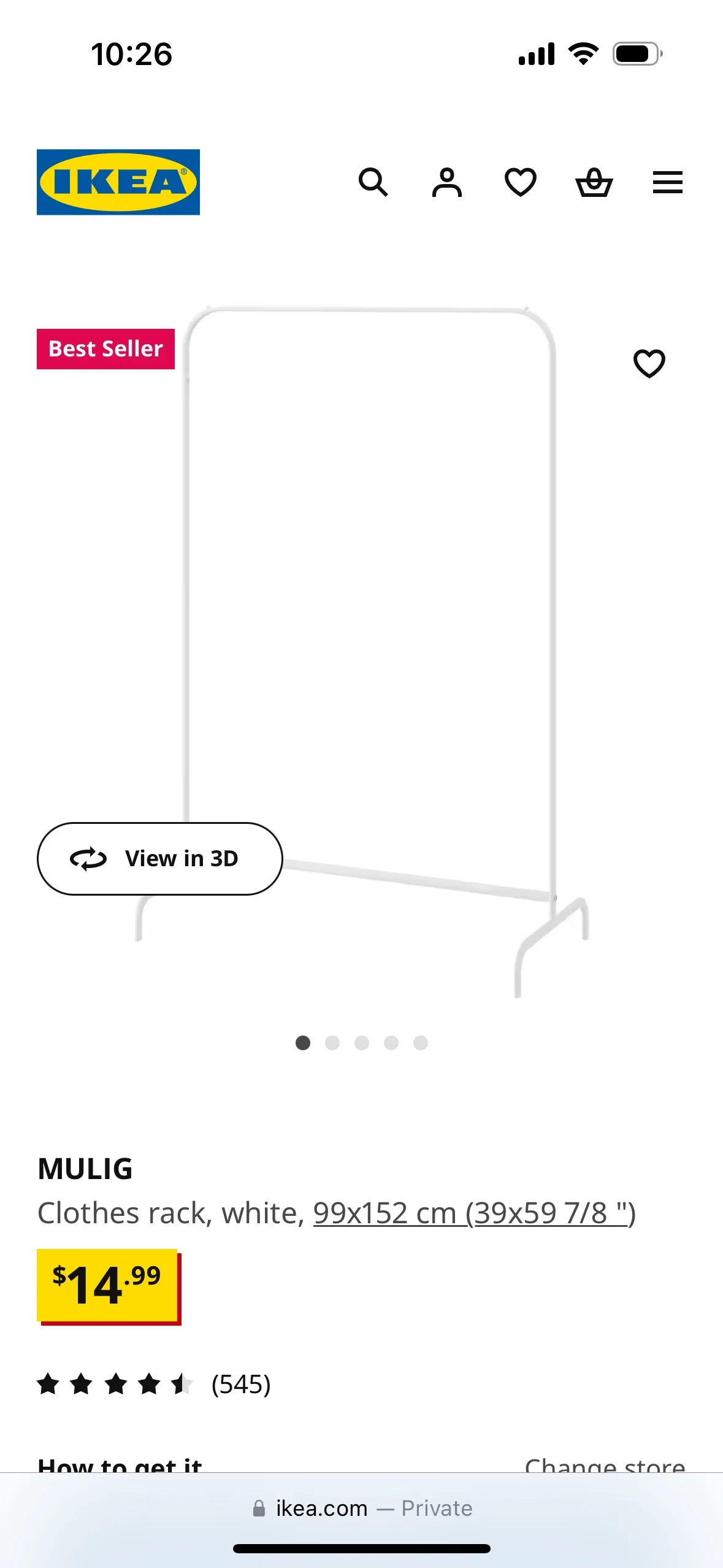 IKEA MULIG Clothes Rack thumbnail