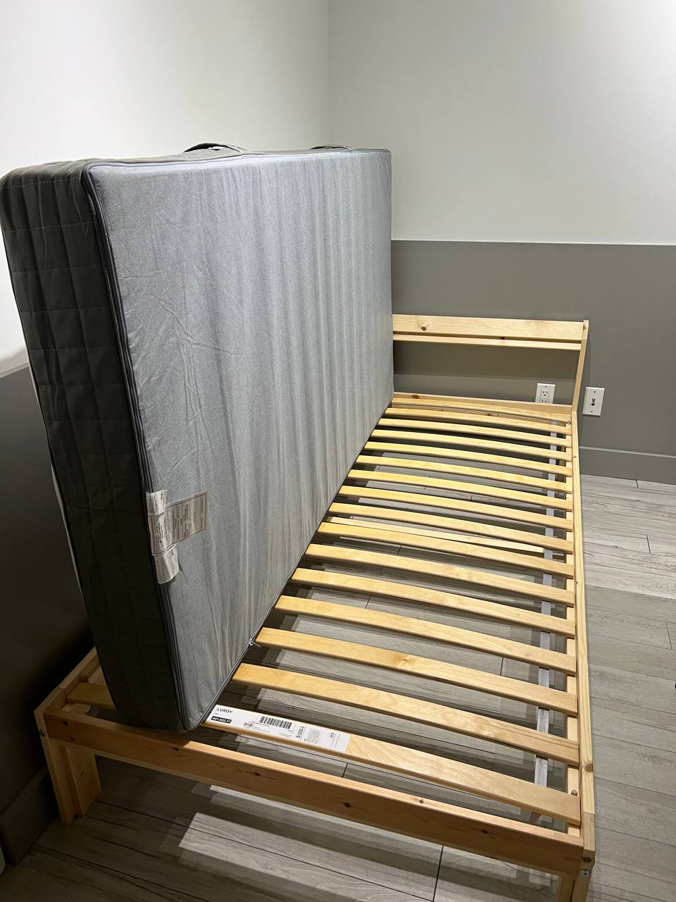 twin bed frame and mattress - photo 2