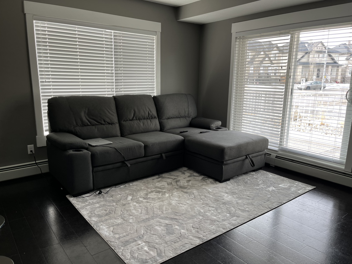 Sectional Couch with sleeper and built in storage