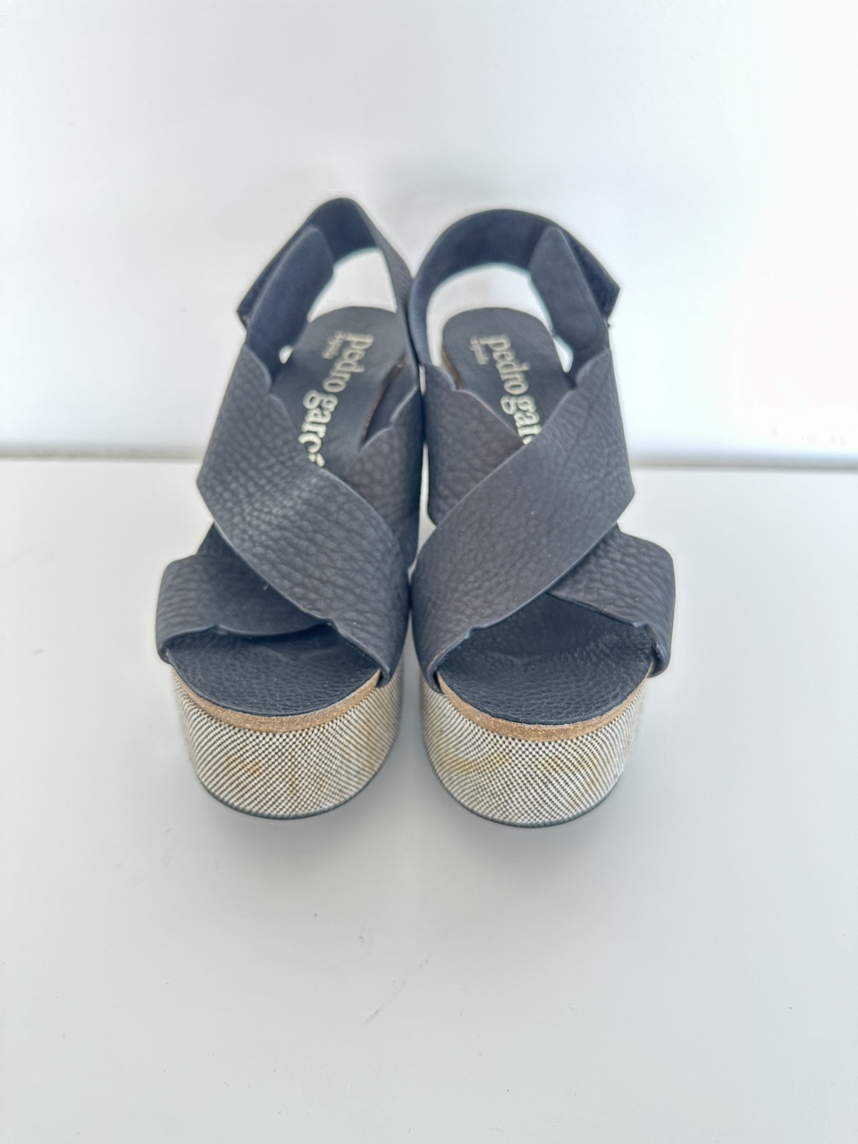 Pedro Garcia Black Leather Wedge Sandals - Size 37EU - photo 2