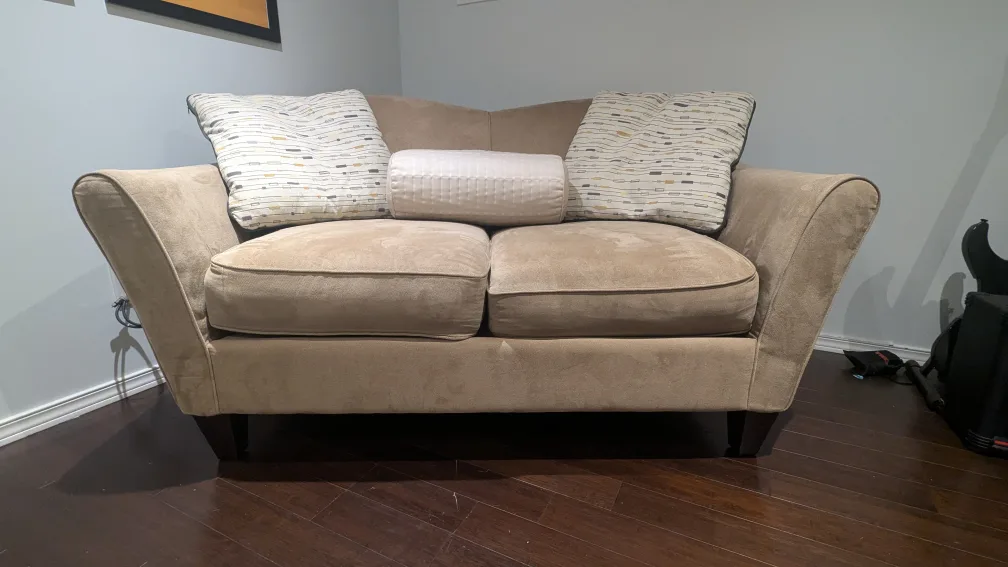 Beige 2-seater loveseat - $125 OBO thumbnail