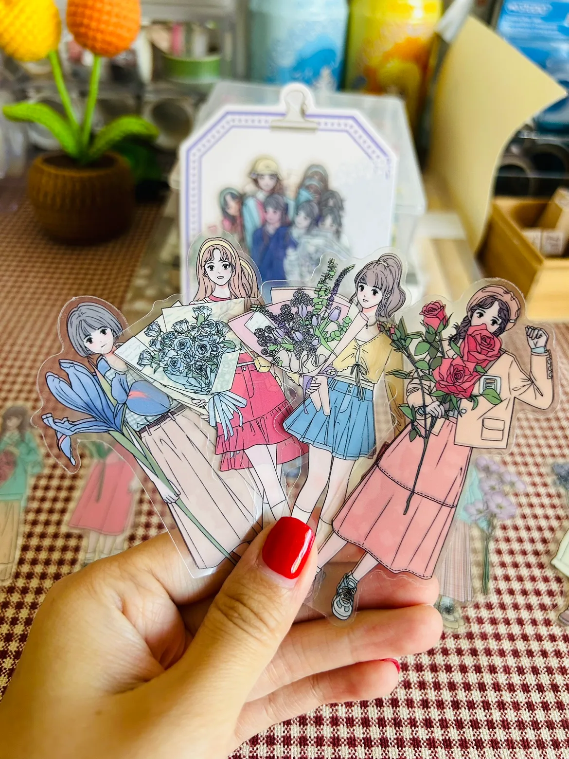 Among the flowers sticker Book and heartthrob girl stickers image indicator(4)