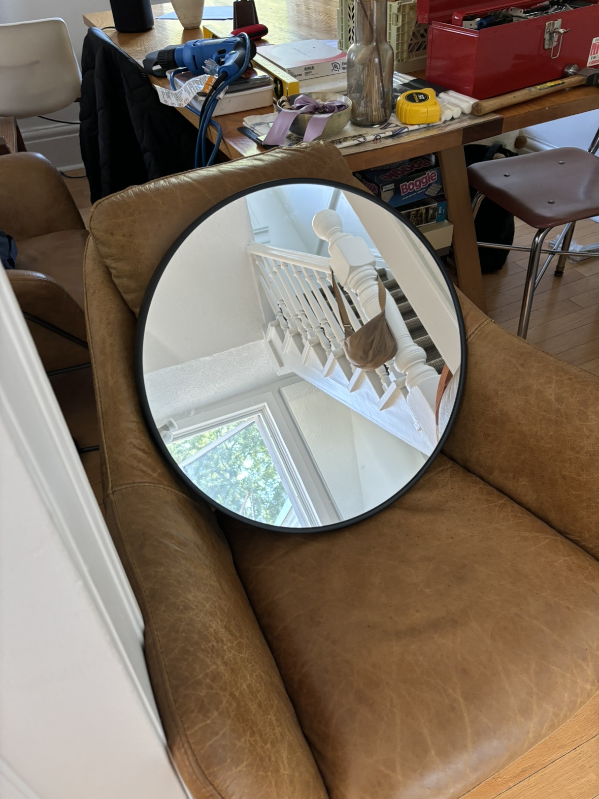 Round Black Framed Mirror - photo 3