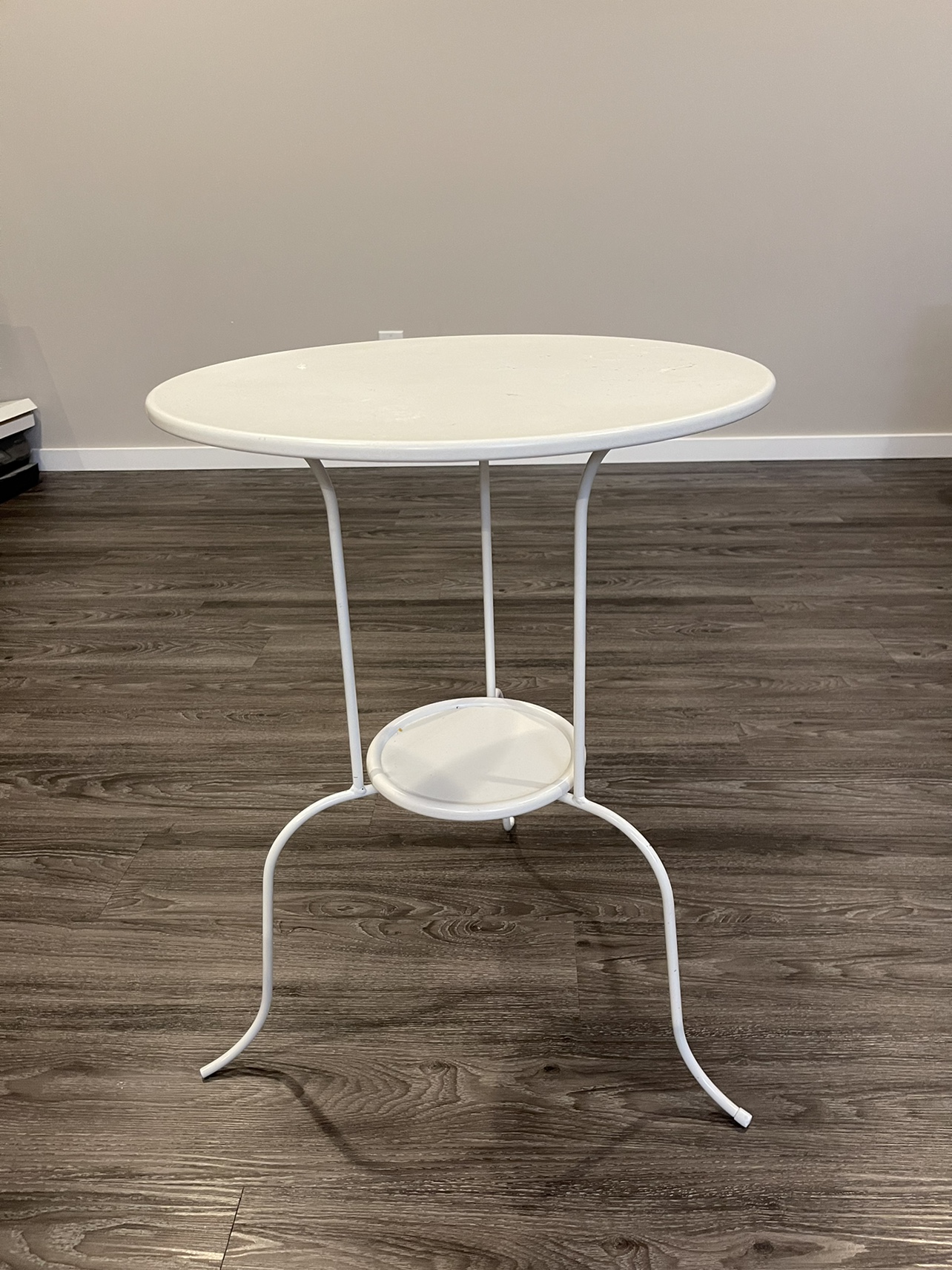 White Metal Side Table