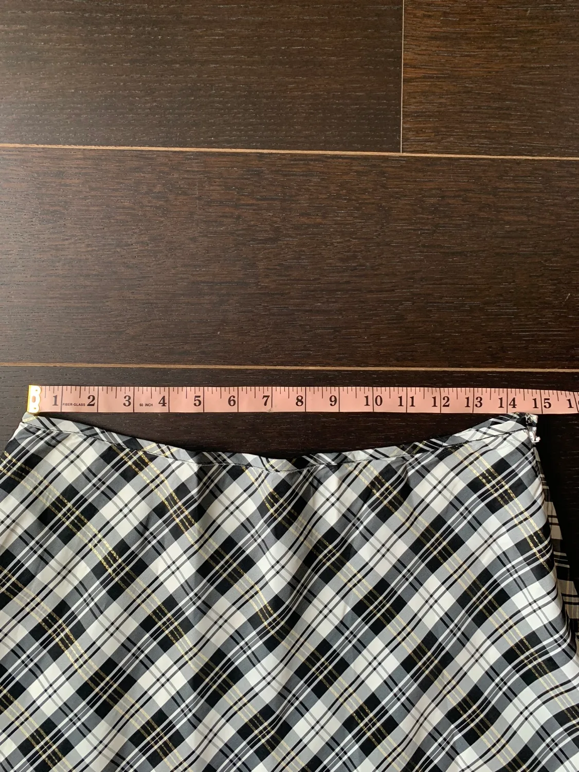 Vintage Black, White, & Gold Plaid Skirt - Perfect 4 Holidays! image indicator(8)