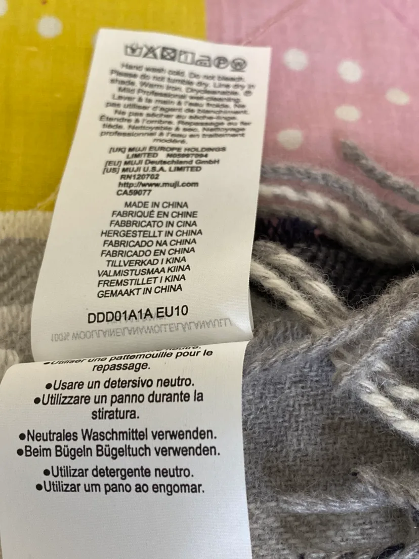 Grey and Navy Plaid Throw scarf image indicator(2)