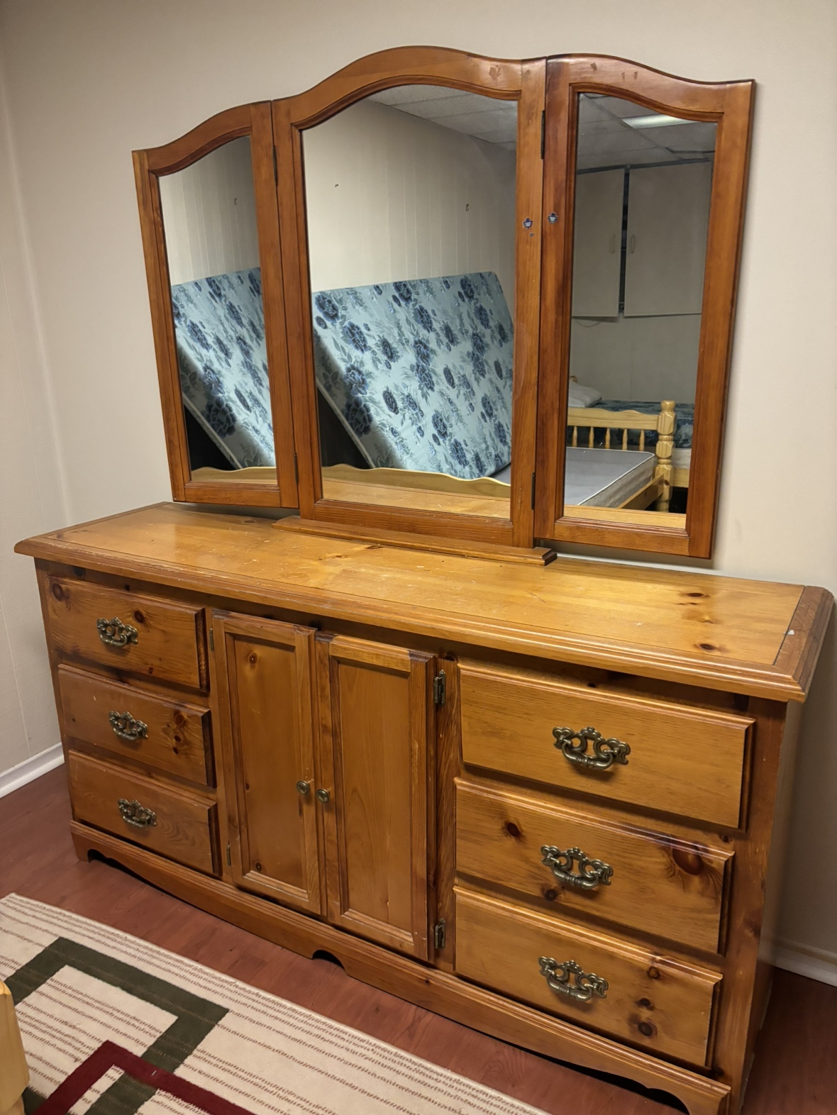 Pine Dresser with Mirror Pick up only