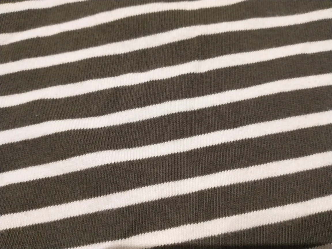 Oversized Olive Green and White Striped Crop Top FINAL SALE image indicator(4)