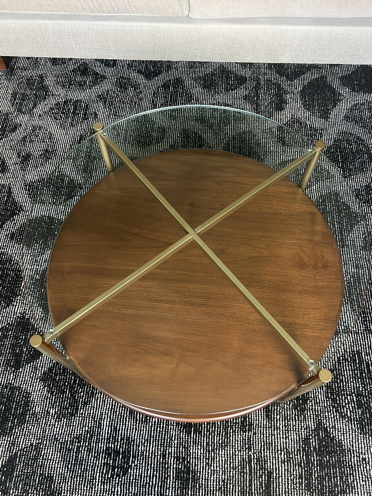 West Elm Glass and Wood Coffee Table - photo 3