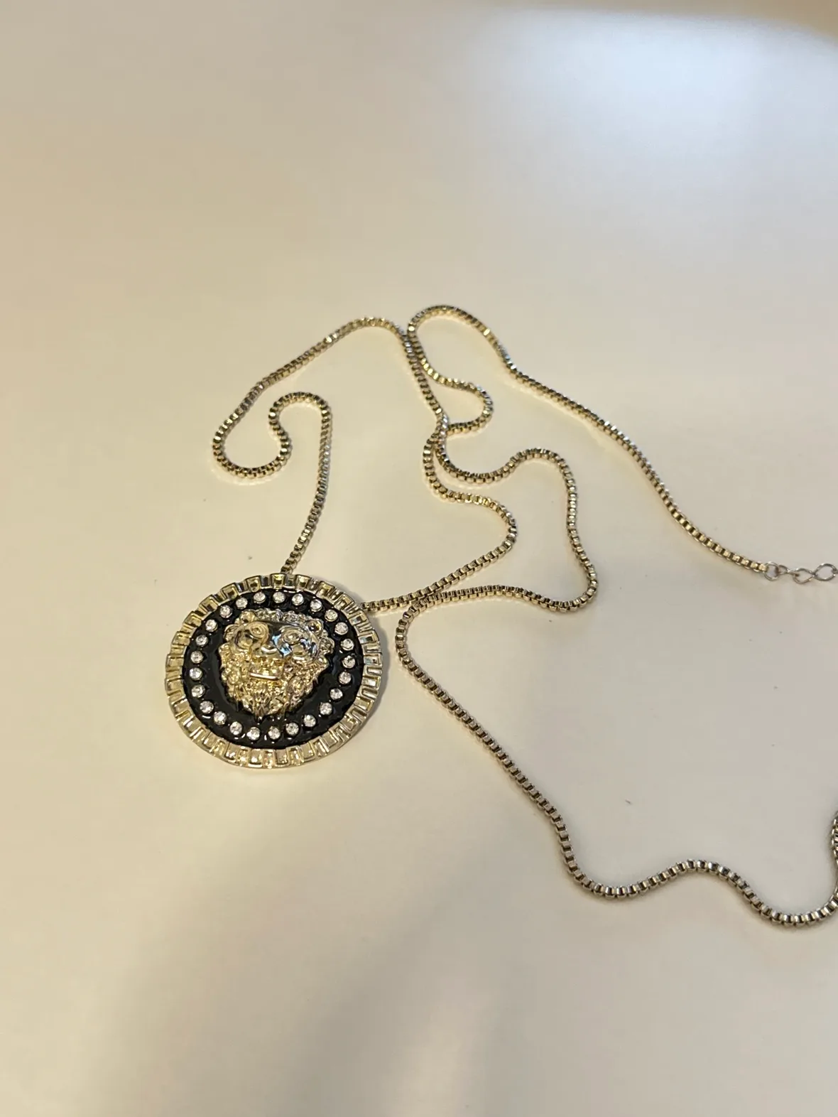 Gold Lion Head Pendant Necklace thumbnail