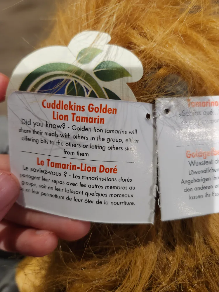 $15 wild republic golden lion tamarin plush (NWT) image indicator(2)