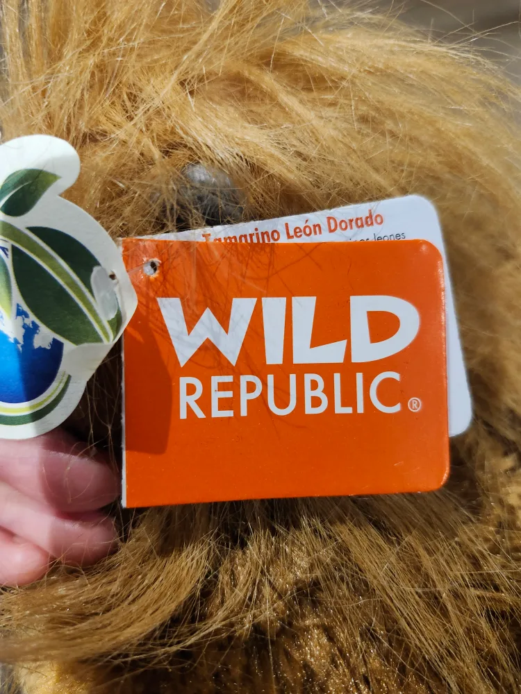 $15 wild republic golden lion tamarin plush (NWT) image indicator(3)