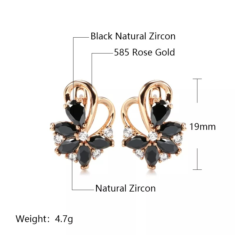 14K Black 585RG Gold Earrings - photo 3