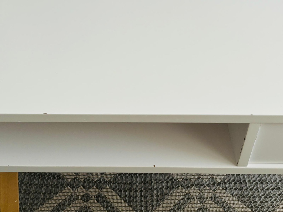 White Coffee Table with Drawer - photo 3