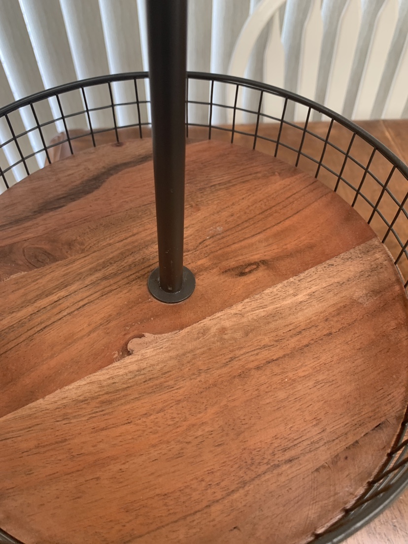 Wooden and Metal Serving Stand