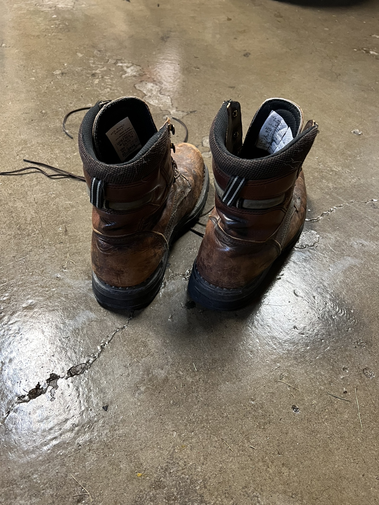 Men's Brown Leather Work Boots - photo 4