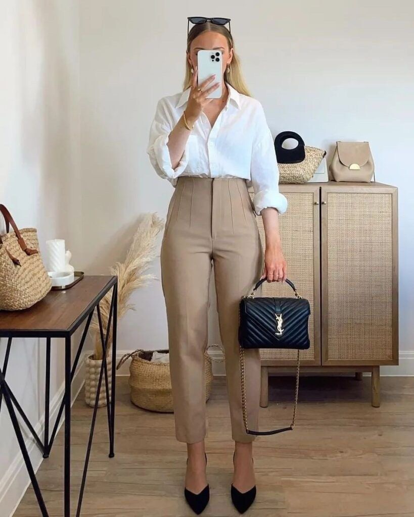 Zara High Waisted Straight Leg Trousers - photo 2